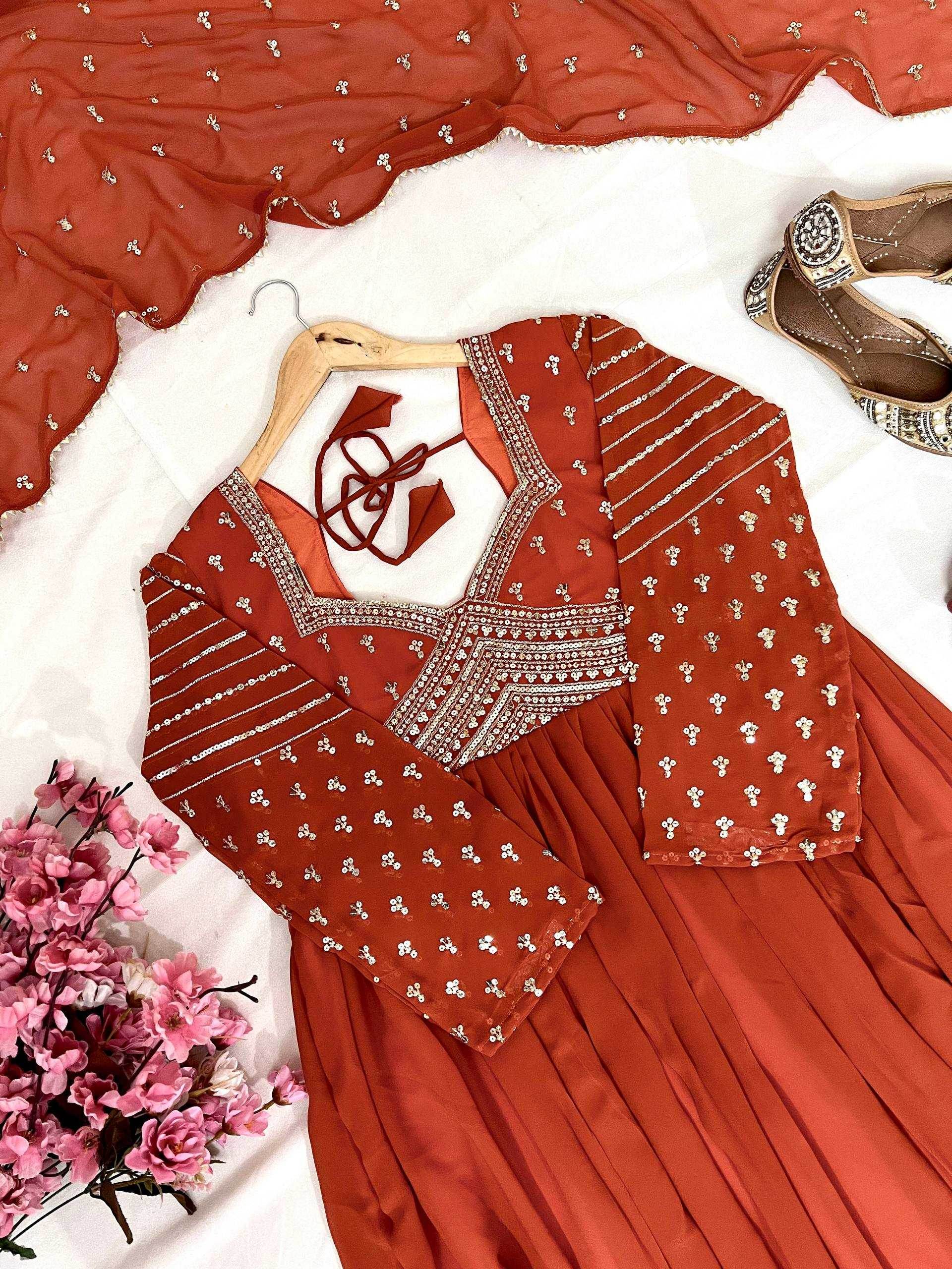 Georgette Embroidery Gown - MYLUXURY LANE ENTERPRISE